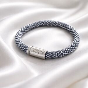 Men's Navy & White Woven Rope Bracelet